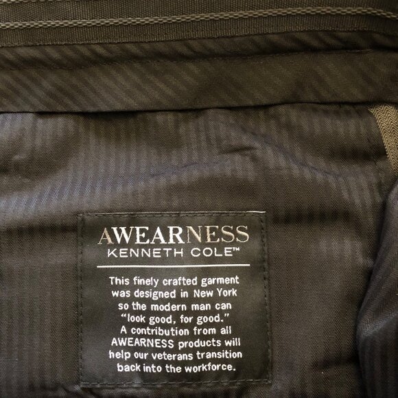 Awearness Kenneth Cole Wool Gray Suit Jacket Size 44R & Pants Size 36W 30L - Picture 8 of 15